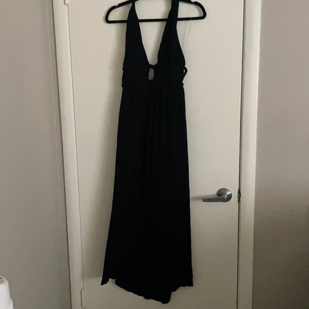 Black Boho Flowy Halter top Dress